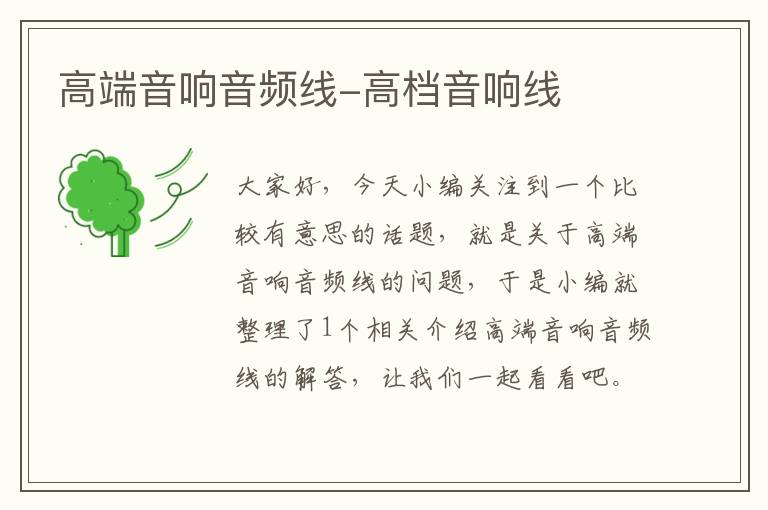 高端音响音频线-高档音响线