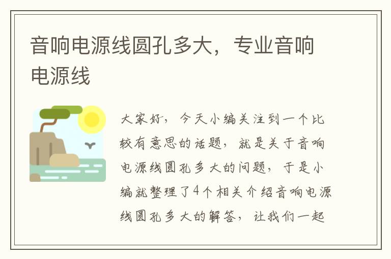 音响电源线圆孔多大,专业音响电源线