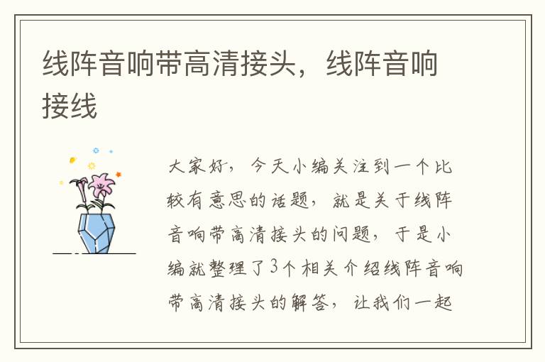 线阵音响带高清接头,线阵音响接线