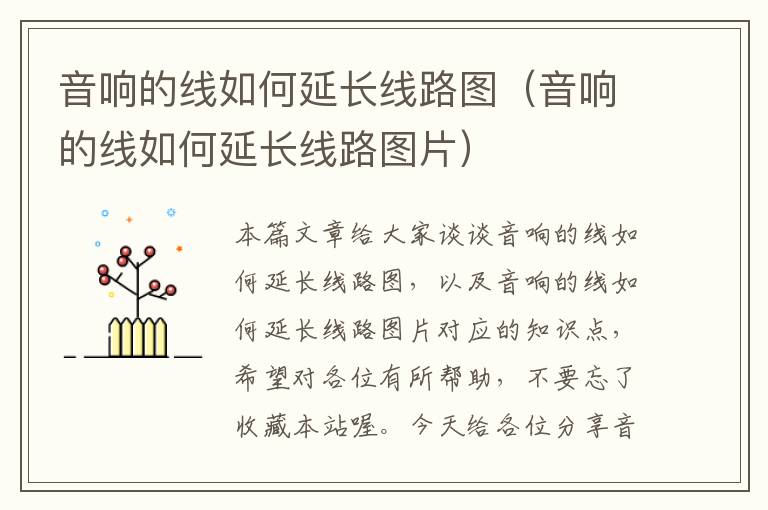 音响的线如何延长线路图(音响的线如何延长线路图片)