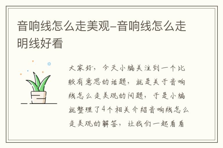 音响线怎么走美观-音响线怎么走明线好看