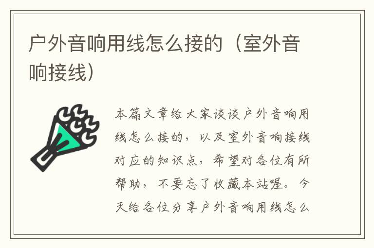 户外音响用线怎么接的(室外音响接线)