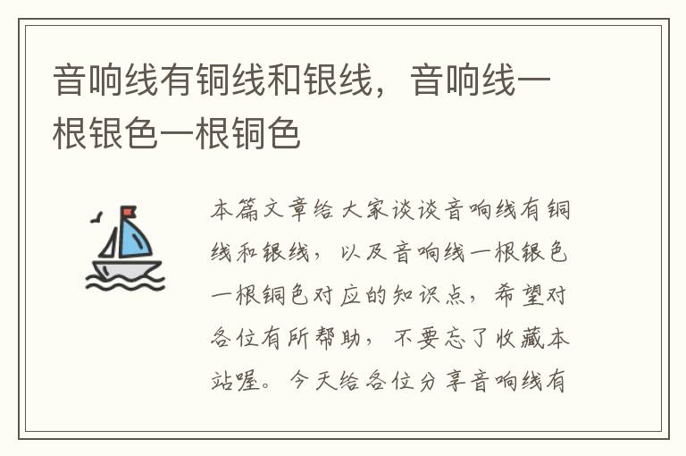 音响线有铜线和银线,音响线一根银色一根铜色