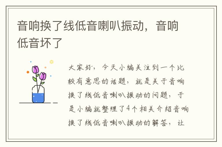 音响换了线低音喇叭振动,音响低音坏了