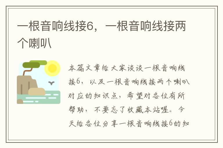 一根音响线接6,一根音响线接两个喇叭