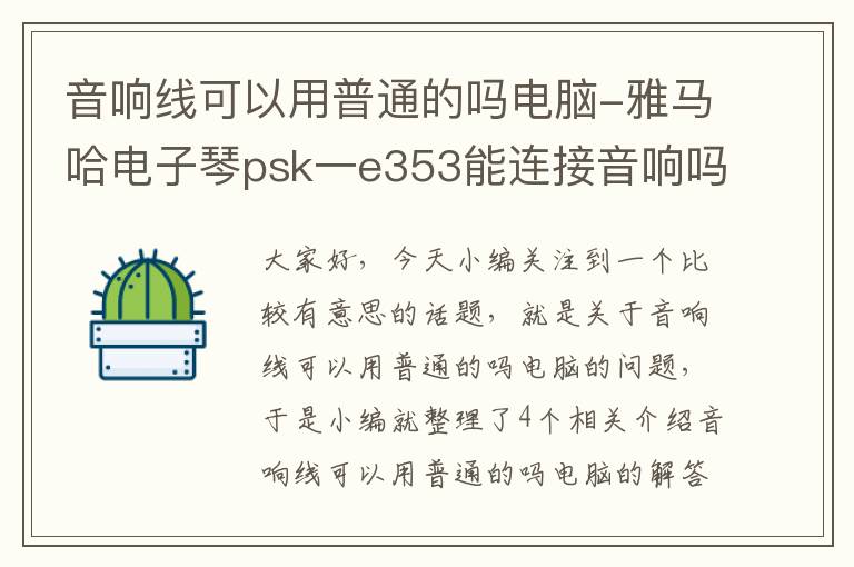 音响线可以用普通的吗电脑-雅马哈电子琴psk一e353能连接音响吗?