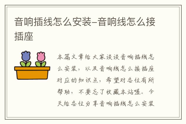 音响插线怎么安装-音响线怎么接插座
