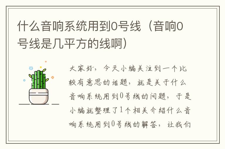 什么音响系统用到0号线(音响0号线是几平方的线啊)