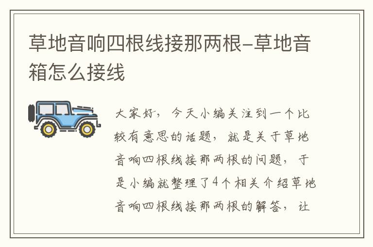 草地音响四根线接那两根-草地音箱怎么接线
