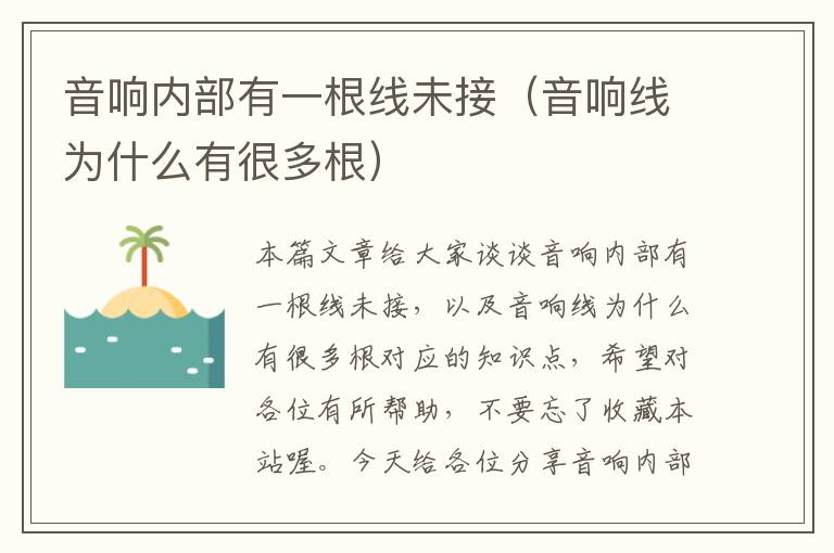 音响内部有一根线未接(音响线为什么有很多根)