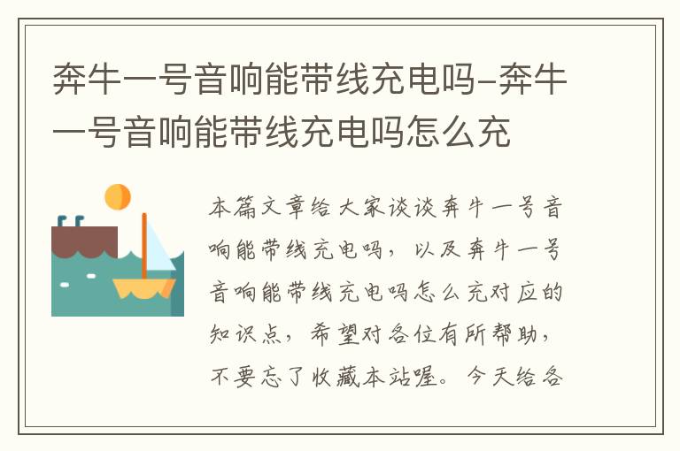 奔牛一号音响能带线充电吗-奔牛一号音响能带线充电吗怎么充