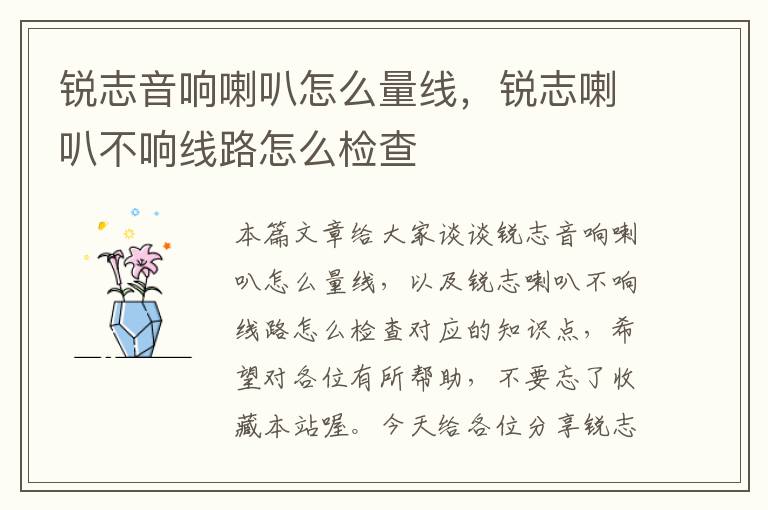 锐志音响喇叭怎么量线,锐志喇叭不响线路怎么检查