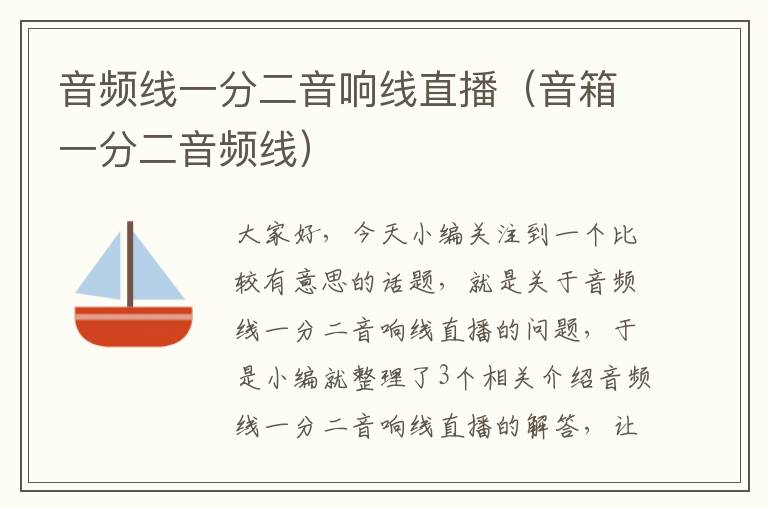 音频线一分二音响线直播(音箱一分二音频线)