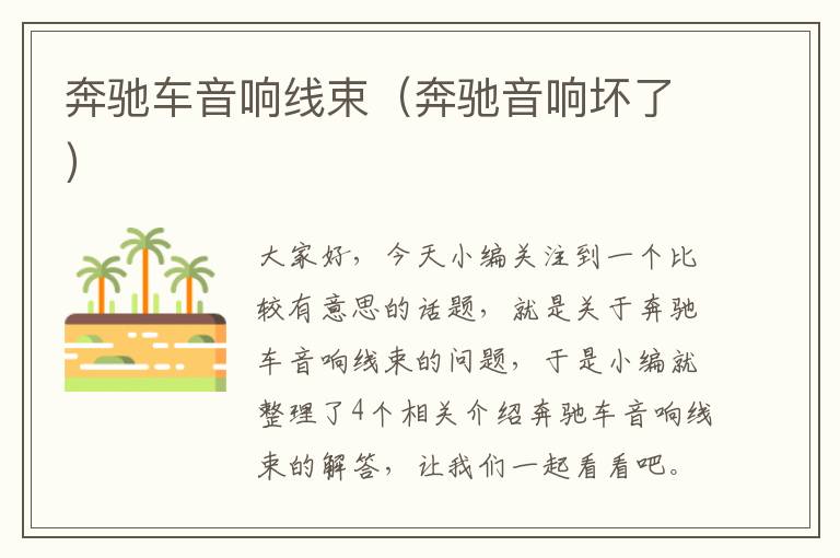 奔驰车音响线束(奔驰音响坏了)