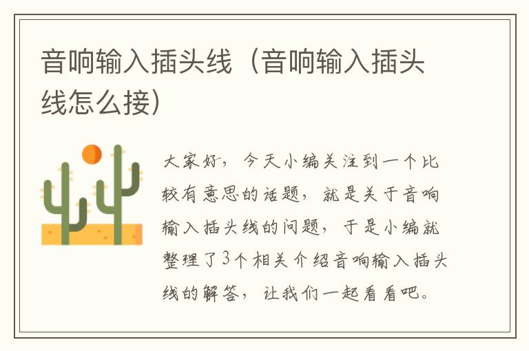 音响输入插头线(音响输入插头线怎么接)