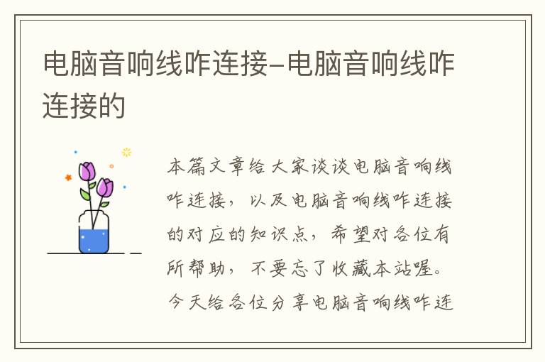 电脑音响线咋连接-电脑音响线咋连接的