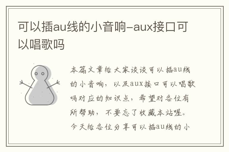 可以插au线的小音响-aux接口可以唱歌吗