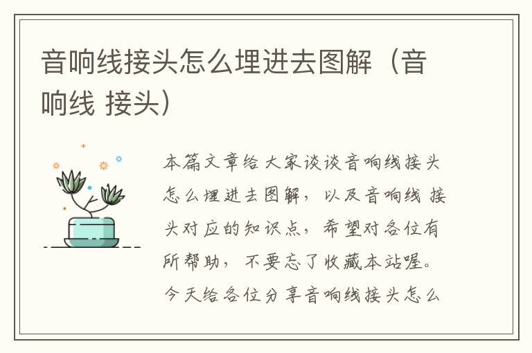 音响线接头怎么埋进去图解(音响线 接头)