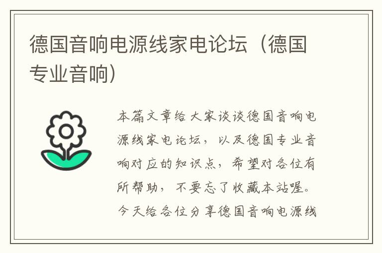 德国音响电源线家电论坛(德国专业音响)