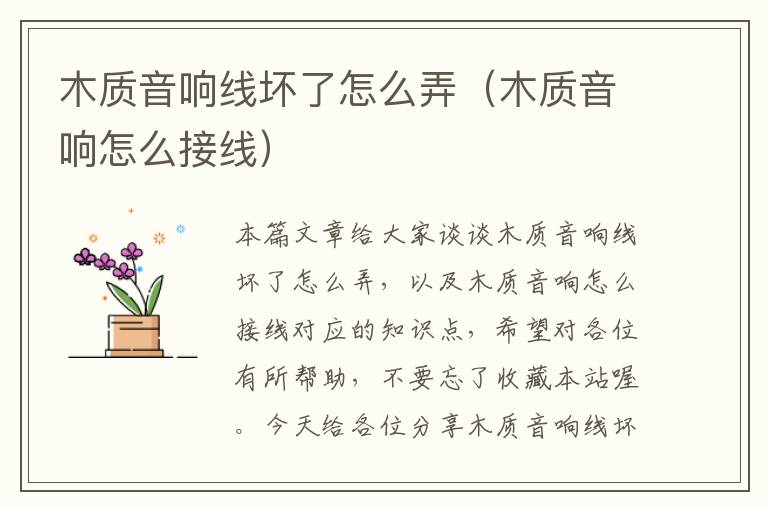 木质音响线坏了怎么弄(木质音响怎么接线)