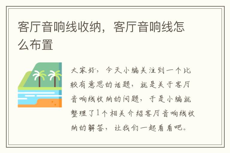 客厅音响线收纳,客厅音响线怎么布置