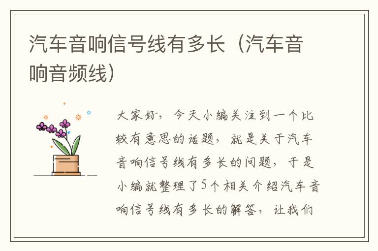 汽车音响信号线有多长(汽车音响音频线)