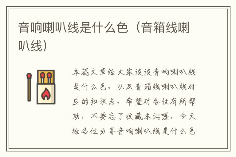 音响喇叭线是什么色（音箱线喇叭线）