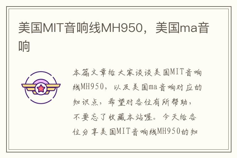 美国MIT音响线MH950,美国ma音响