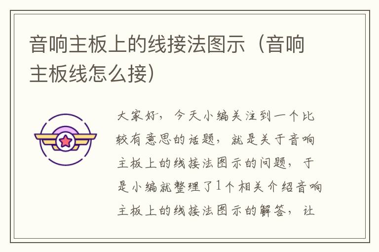 音响主板上的线接法图示(音响主板线怎么接)