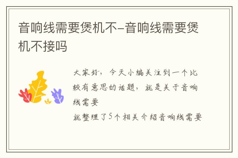 音响线需要煲机不-音响线需要煲机不接吗