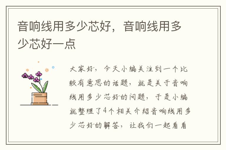 音响线用多少芯好，音响线用多少芯好一点