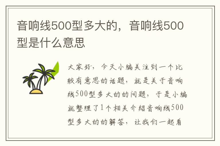 音响线500型多大的,音响线500型是什么意思