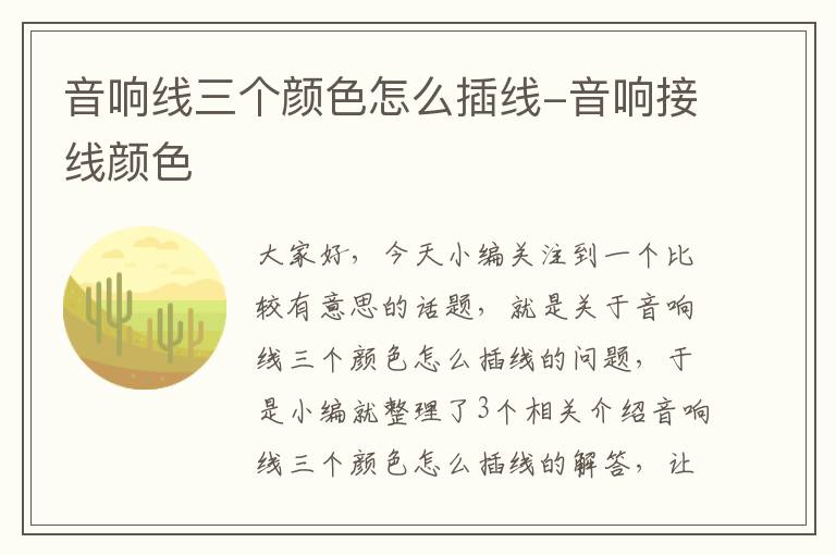 音响线三个颜色怎么插线-音响接线颜色