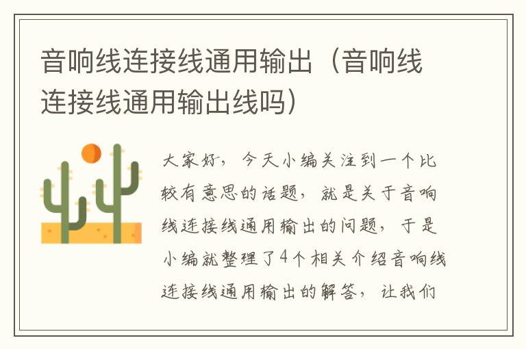 音响线连接线通用输出(音响线连接线通用输出线吗)