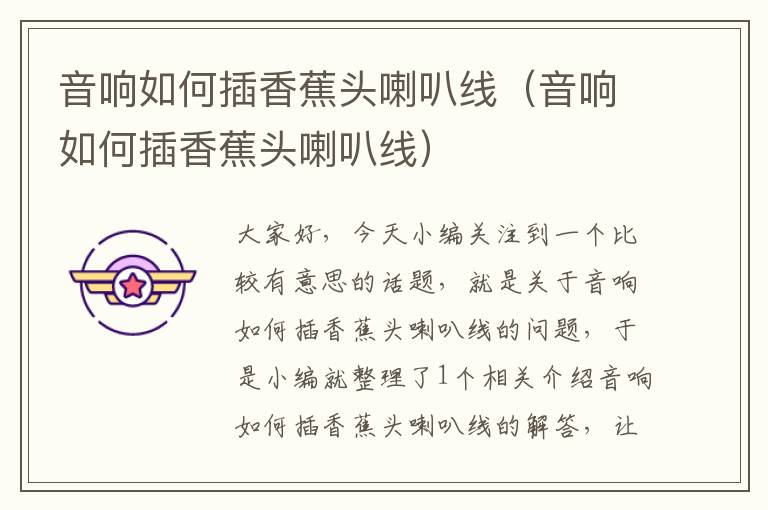 音响如何插香蕉头喇叭线(音响如何插香蕉头喇叭线)