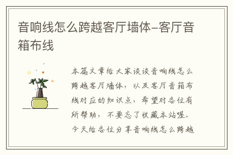音响线怎么跨越客厅墙体-客厅音箱布线