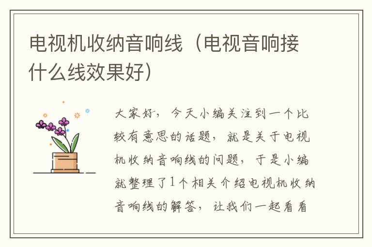电视机收纳音响线(电视音响接什么线效果好)