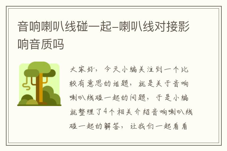 音响喇叭线碰一起-喇叭线对接影响音质吗