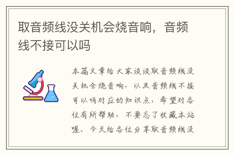 取音频线没关机会烧音响,音频线不接可以吗