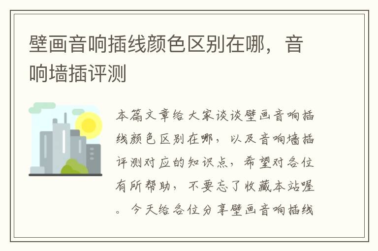 壁画音响插线颜色区别在哪,音响墙插评测