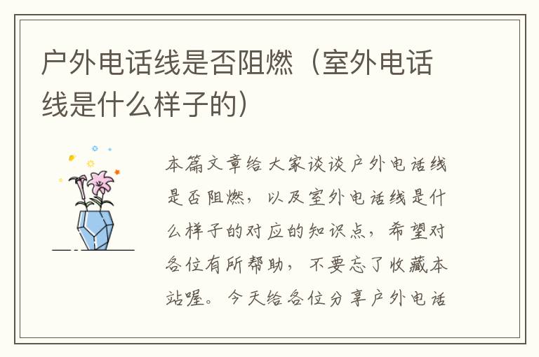 户外电话线是否阻燃(室外电话线是什么样子的)