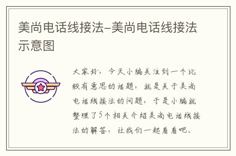 美尚电话线接法-美尚电话线接法示意图