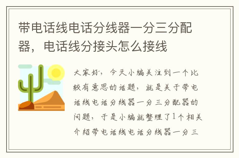 带电话线电话分线器一分三分配器,电话线分接头怎么接线