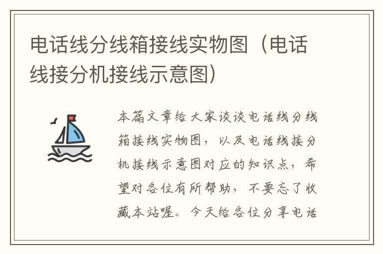 电话线分线箱接线实物图(电话线接分机接线示意图)