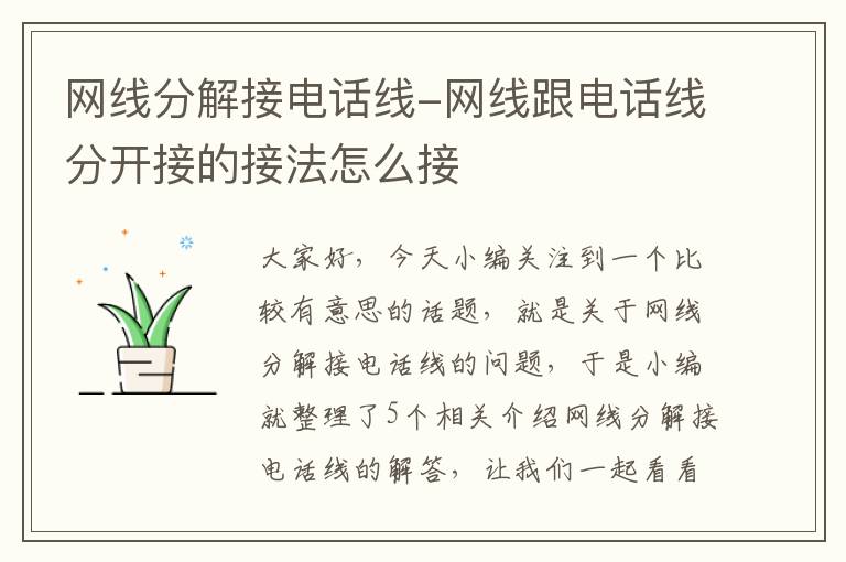 网线分解接电话线-网线跟电话线分开接的接法怎么接