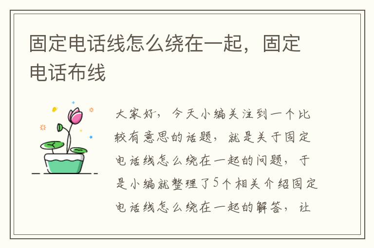 固定电话线怎么绕在一起,固定电话布线