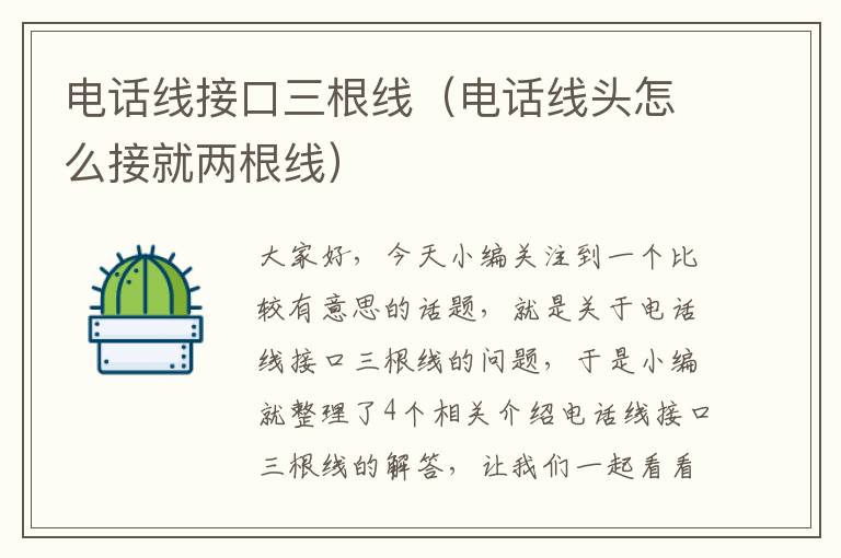 电话线接口三根线(电话线头怎么接就两根线)