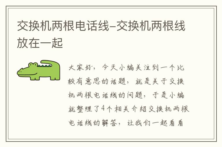 交换机两根电话线-交换机两根线放在一起