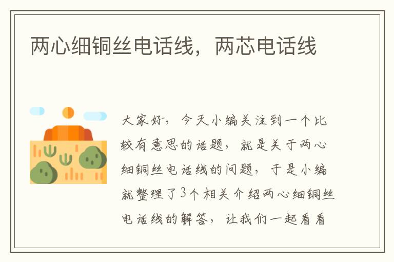两心细铜丝电话线,两芯电话线