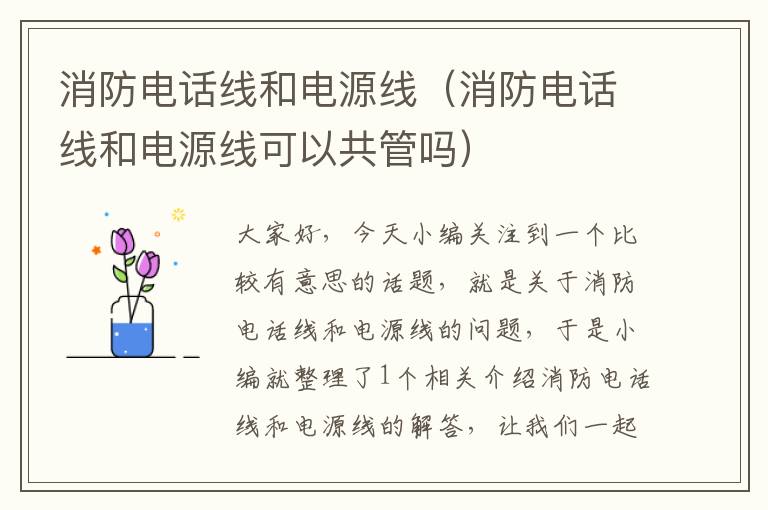 消防电话线和电源线(消防电话线和电源线可以共管吗)